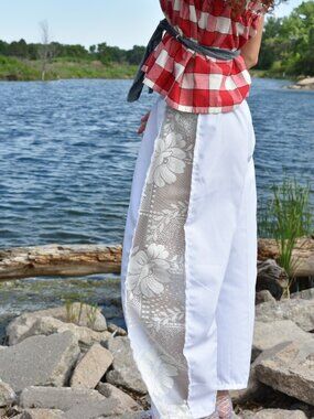 Upcycled scrub barrel pants